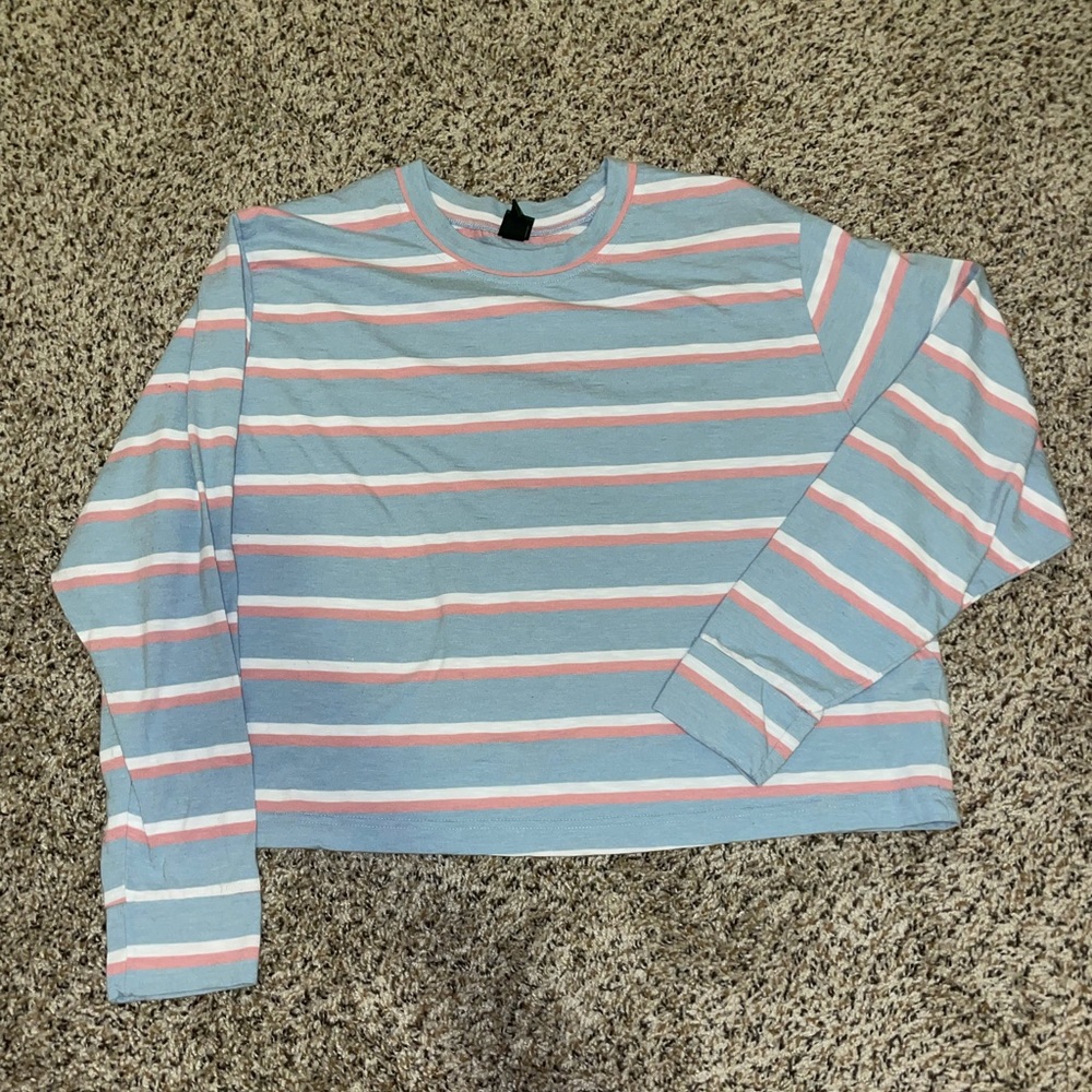 Long sleeve striped crop top from Target. Size XL.